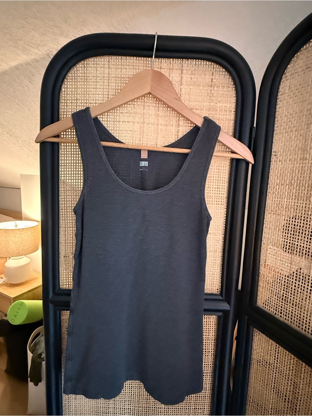 lunya Women’s Scoop Tank Top Charcoal Gray Small